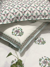 Hand block printed cotton bedsheet for traditional bedroom decor