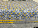 Hand block printed fitted bedsheet crafted by Jaipur artisans