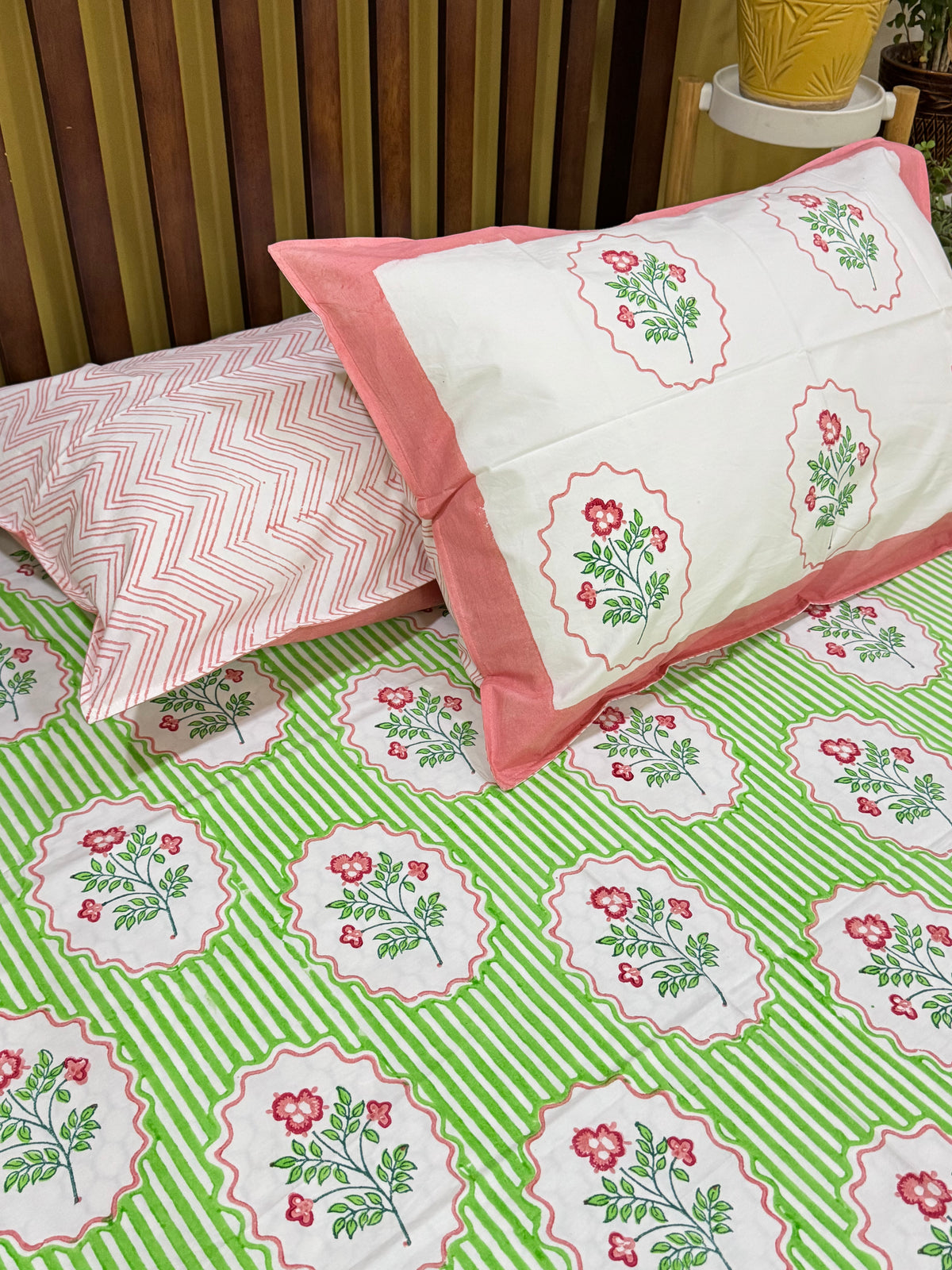 Handcrafted Jaipur floral bedsheet for elegant bedroom styling
