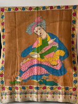 Persian Art Inspired Handloom Chanderi Cotton Silk Kalamkari Saree