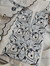 Chanderi Hand Embroidered Fabric Set