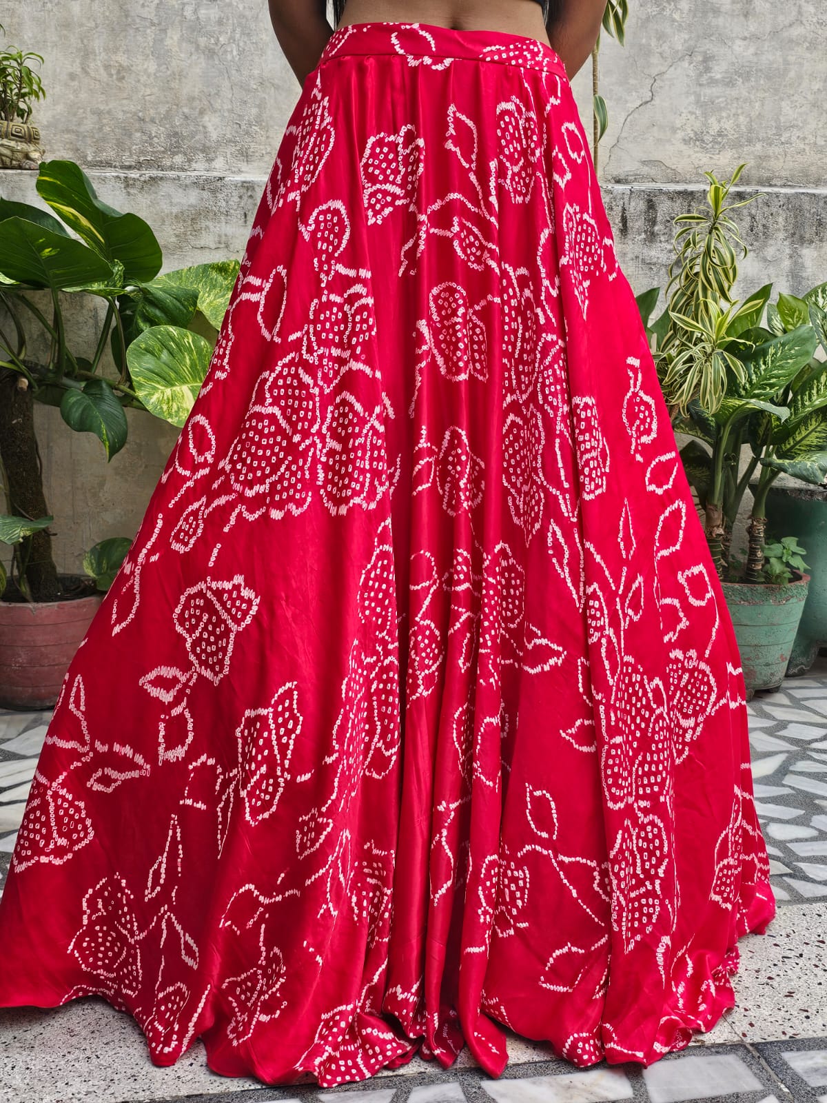 Pure Gajji Silk Bandhani Skirt