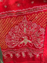 Hand Embroidered Georgette Bandhani Dupatta
