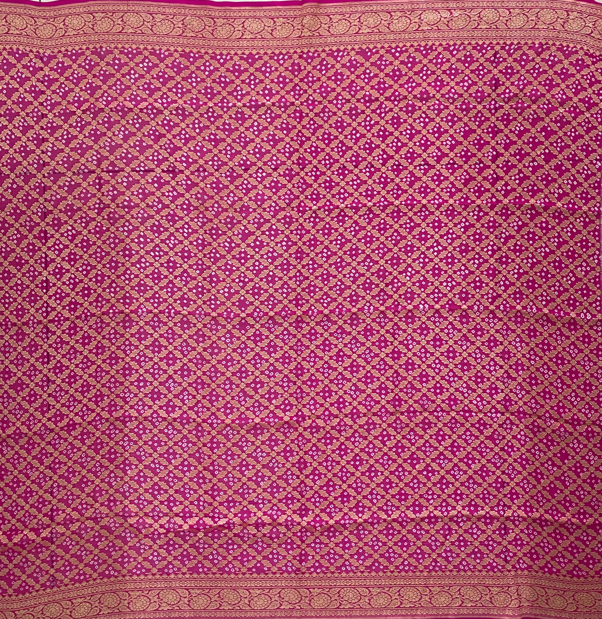 Pink Pure Georgette Bandhani Blouse Fabric