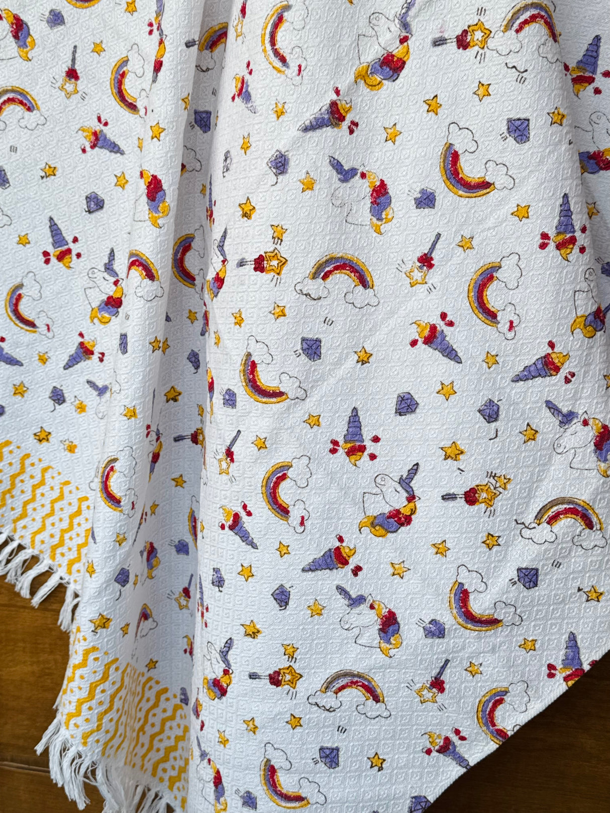 Rainbow & Unicorn Theme Kids Towel Cotton Jacquard Weave