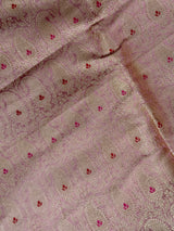 Luxurious Purple Handloom Pure Banarsi Georgette Bandhani Saree with Pure Banarsi silk Blouse Piece
