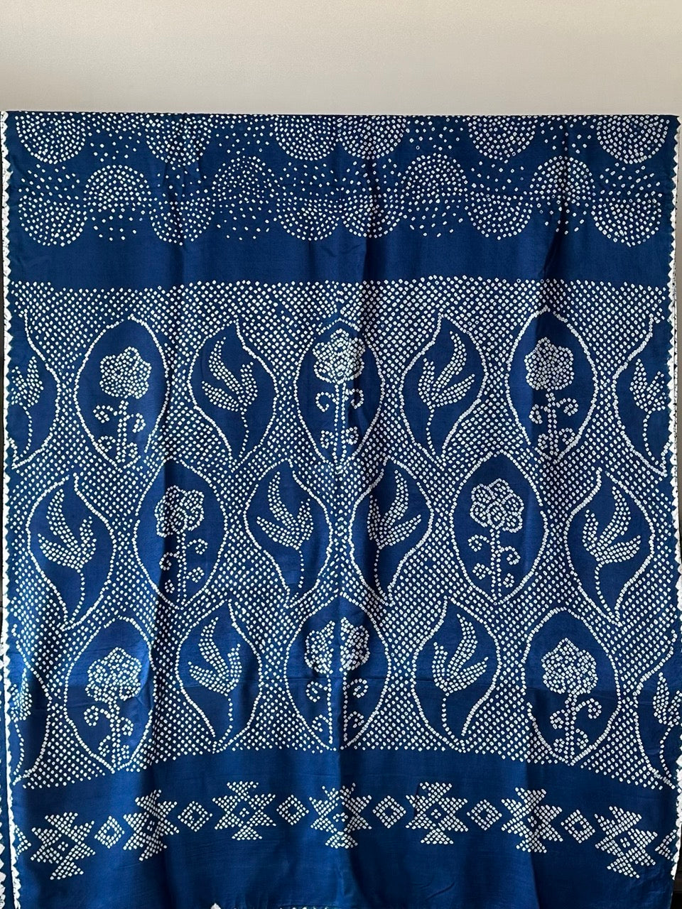Blue Pure Gajji Silk Bandhani Saree
