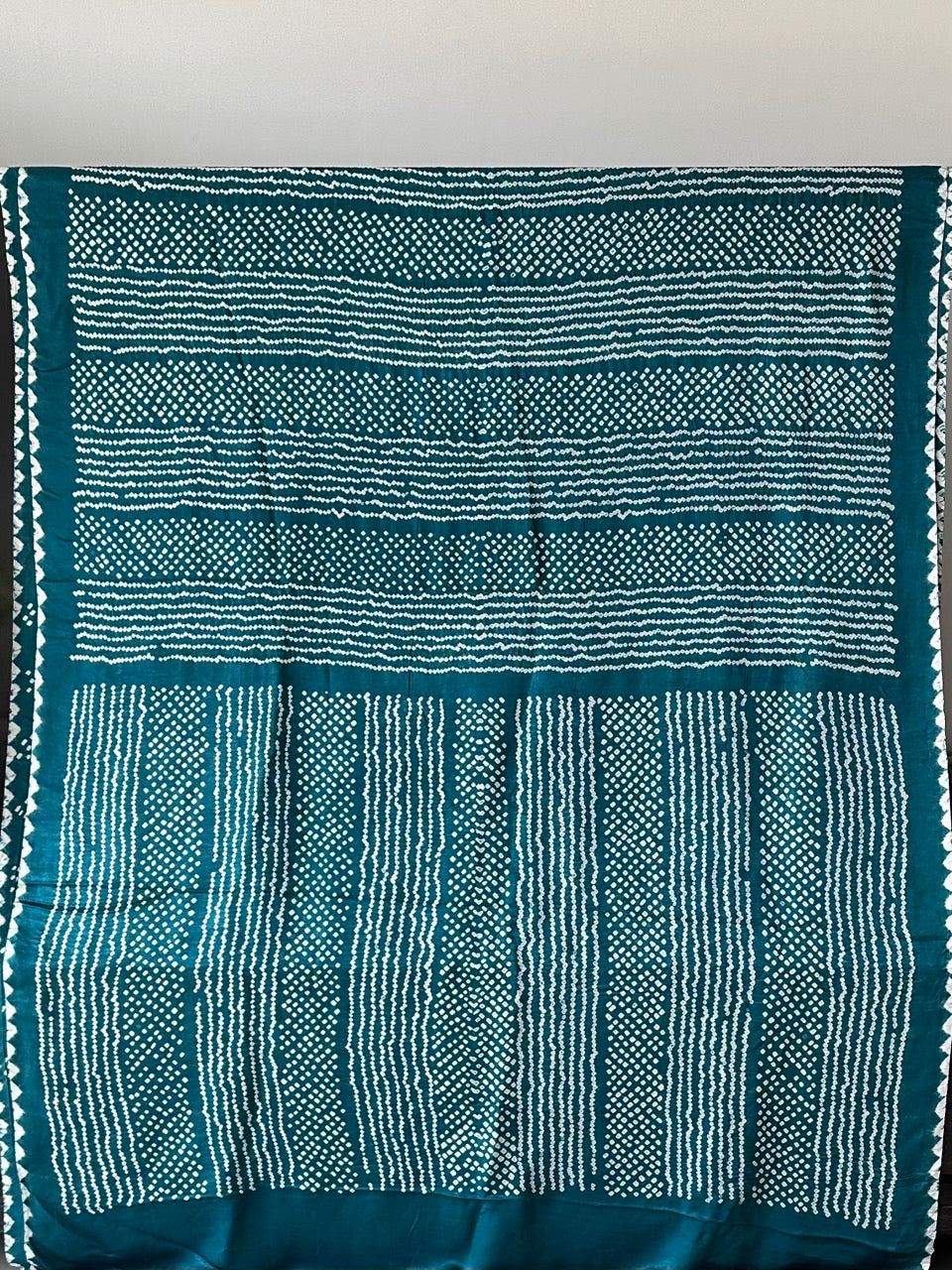 Greenish Blue Pure Gajji Silk Bandhani Saree