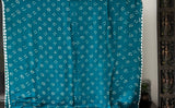 Greenish Blue Pure Gajji Silk Bandhani Saree