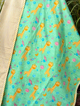 Giraffe Space Reversible Kids Cotton Blanket