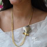 Contemporary Two-Tone Fish Theme Necklace made using 92.5 Silver