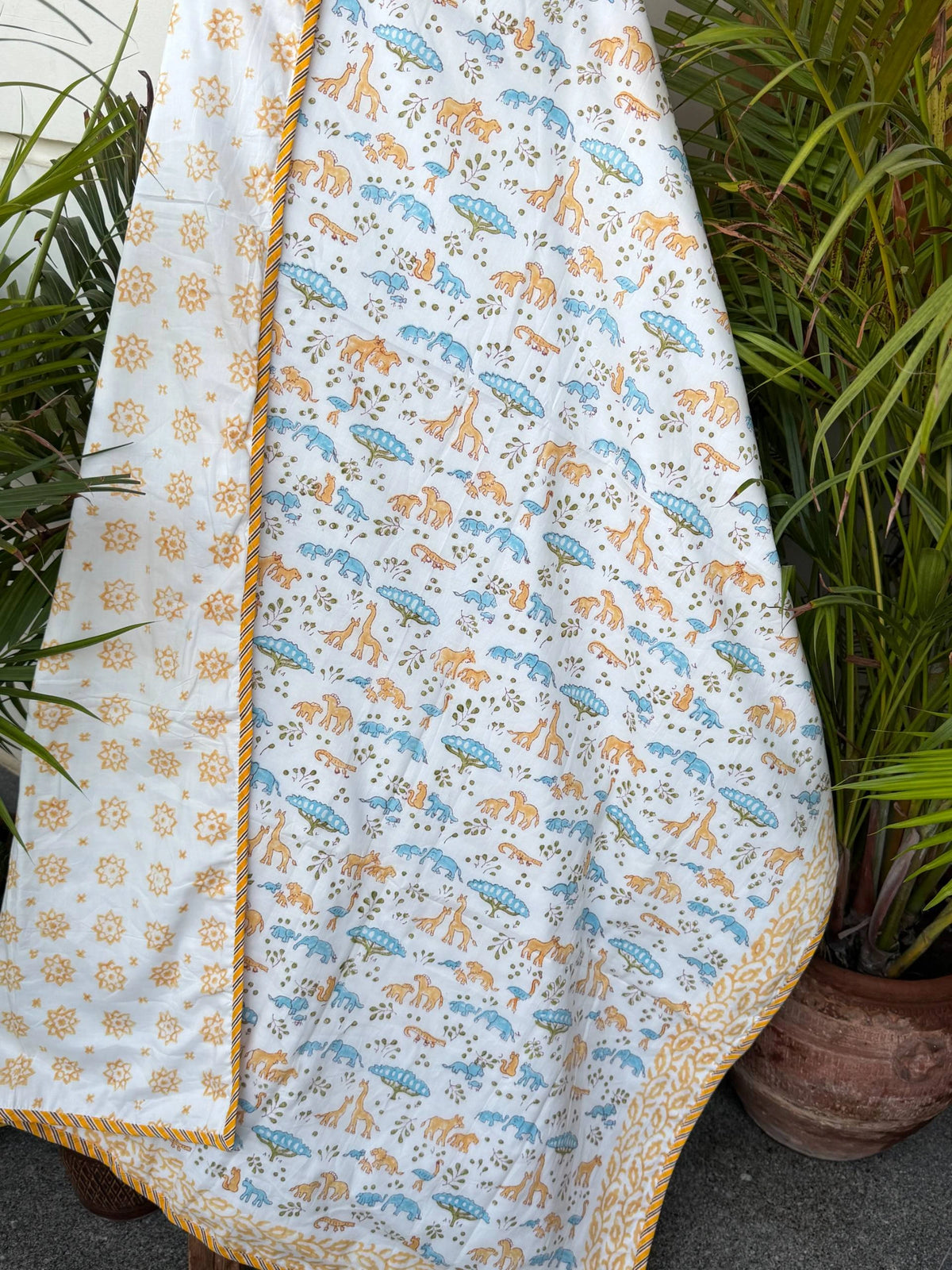 Dino Safari Printed Reversible Kids Cotton Blanket