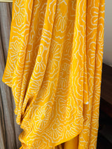 Floral Yellow Pure Gajji Silk Bandhani Saree