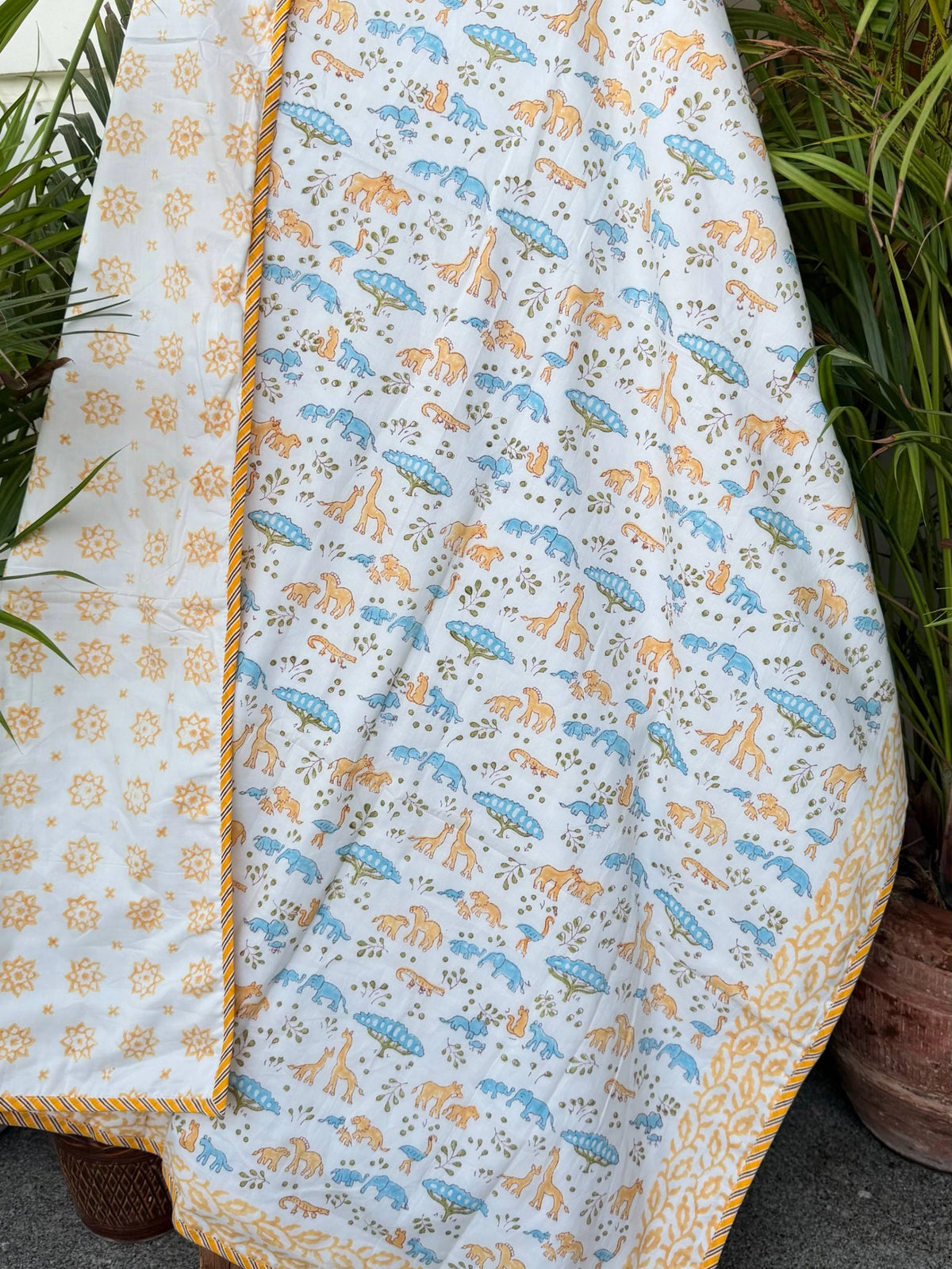 Dino Safari Printed Reversible Kids Cotton Blanket