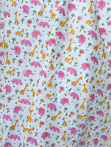 Pink Elephant & Giraffe Printed Reversible Kids Cotton Blanket