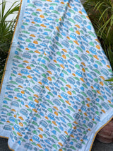 Blue & Multicolour Car Print Reversible Kids Cotton Blanket