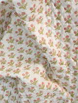 Floral HandBlock Printed Mulmul Reversible King Size Quilt