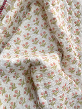 Floral HandBlock Printed Mulmul Reversible King Size Quilt