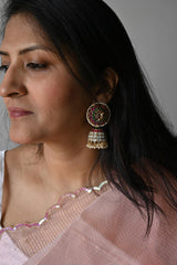 Handcrafted 92.5 Silver Kundan Jhumkis