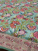 Refined Botanical Blockprint Cotton Bedsheet