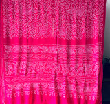 Amba Daal Pink Pure Banarsee georgette Rai bandhani saree