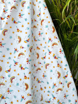 Rainbow Unicorn & Stars Handblock Printed Kids Cotton Blanket