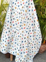 White Jungle Animals Reversible Kids Cotton Blanket