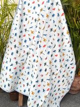 White Jungle Animals Reversible Kids Cotton Blanket