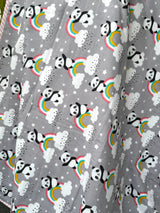 Grey Panda Rainbow Reversible Kids Cotton Blanket
