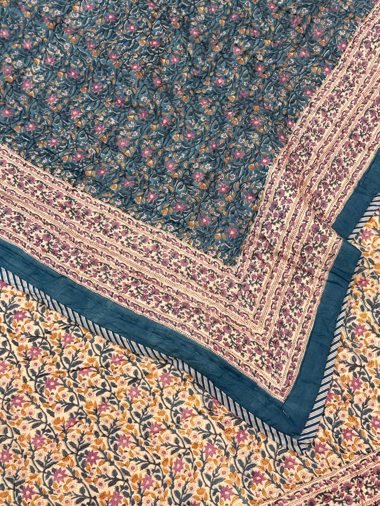 Vintage Legacy Artisan Jaipuri Reversible Quilt