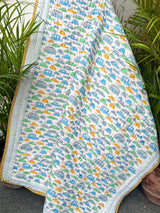 Blue Car Print Reversible Layered Kids Quilt