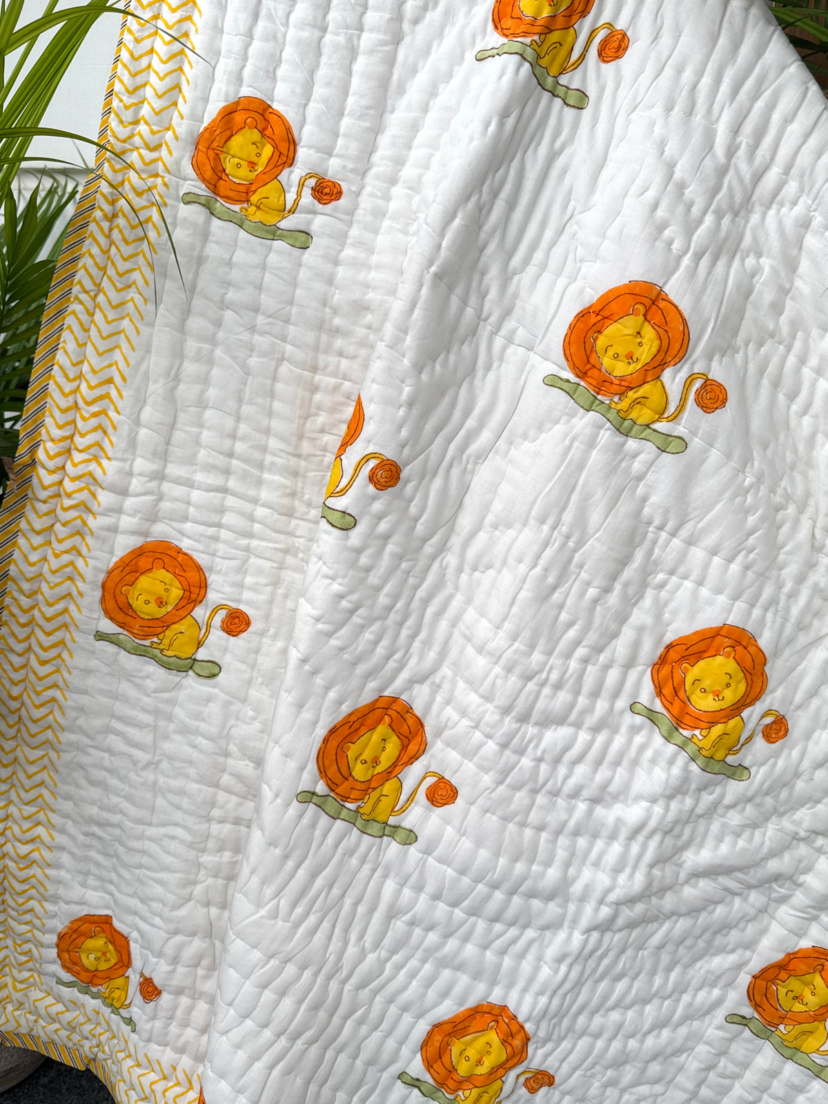 Lion Print Reversible Layered Kids Quilt