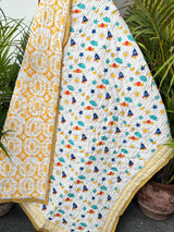 Space Explorer Handblock Printed Layered Kids Quilt