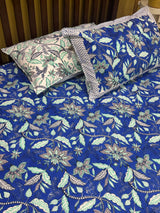 Nature Sprigs Blockprint Cotton Bedsheet