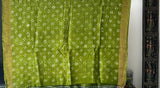 Green Pure Munga Silk Bandhani Saree