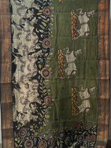 Folk Art Detailing Kalamkari Chettinad Cotton Saree