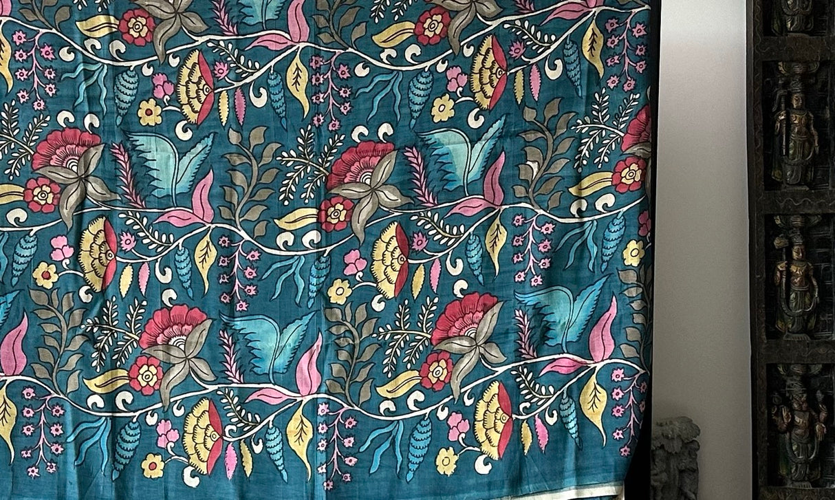 Handloom Chanderi Cotton Silk Kalamkari Saree