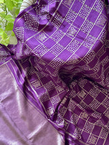Ambarai Purple Bandhani Kanjivaram Silk Saree