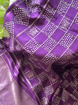Ambarai Purple Bandhani Kanjivaram Silk Saree