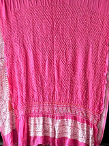 Machine Embroidered Georgette Bandhani Saree