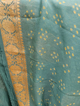 Serene Green Banarasi Georgette Bandhani Saree