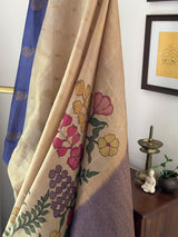 Floral Pure Kanjivaram Silk Kalamkari Saree