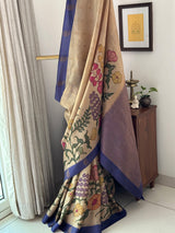 Floral Pure Kanjivaram Silk Kalamkari Saree