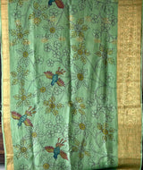 Floral Pure Pattu Silk Kalamkari Saree