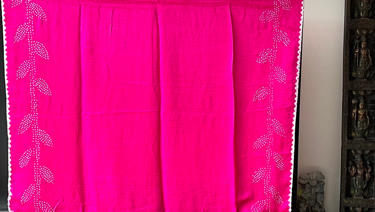 Pure Gajji Silk Half And Half Bandhani Saree