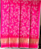 Pure Gajji Silk Half And Half Bandhani Saree