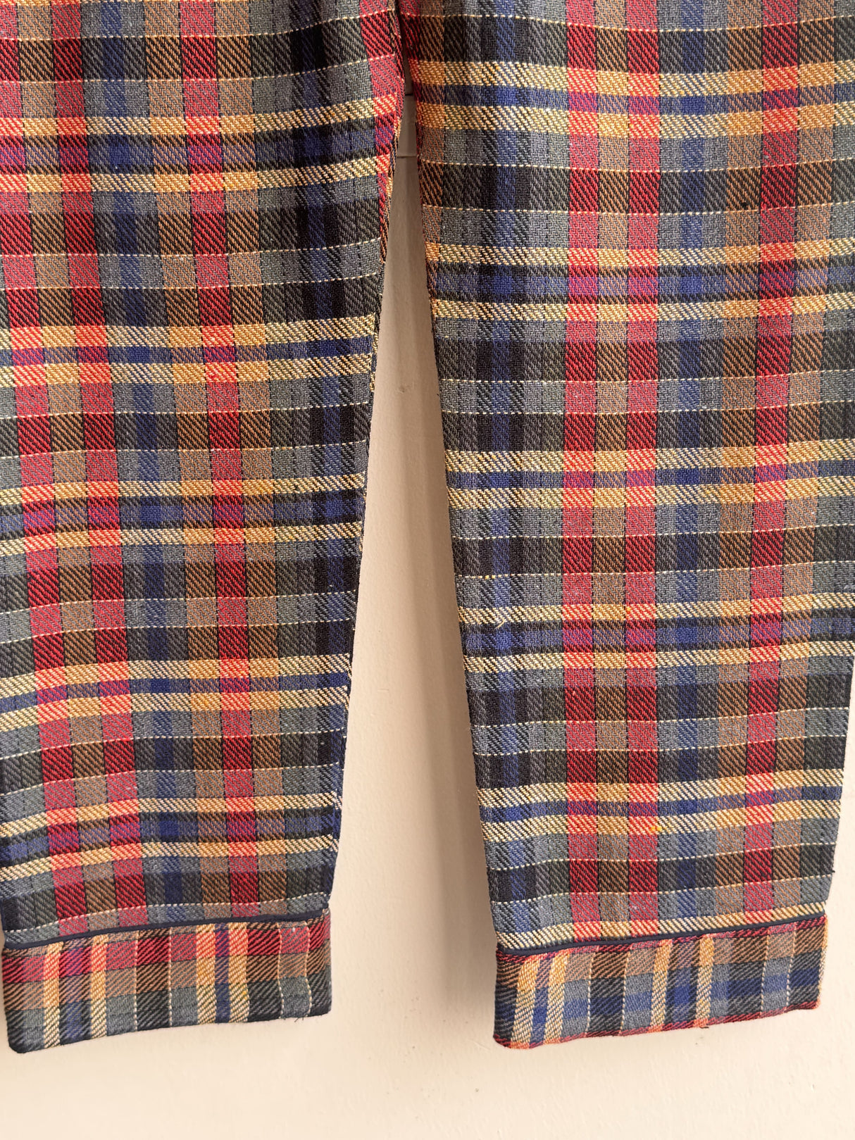 Warm Multicolor Checked Kids Winter Night Suit Set