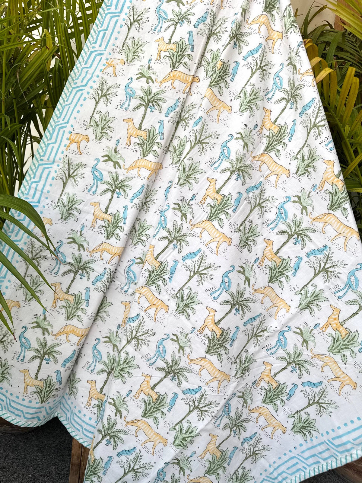 Jungle Tales Handblock Printed  Layered Kids Quilt