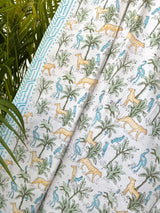 Jungle Tales Handblock Printed  Layered Kids Quilt