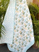 Jungle Tales Handblock Printed  Layered Kids Quilt
